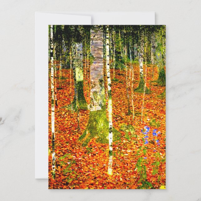 Gustav Klimt Birch Trees Save The Date (Front)