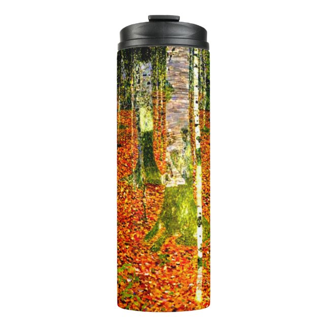 Gustav Klimt Birch Trees Thermal Tumbler (Front)