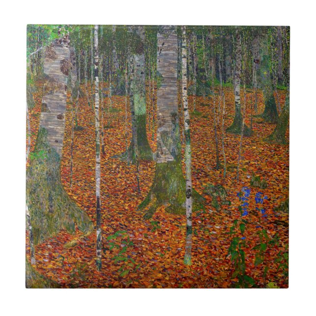 Gustav Klimt - Birch Wood Ceramic Tile (Front)