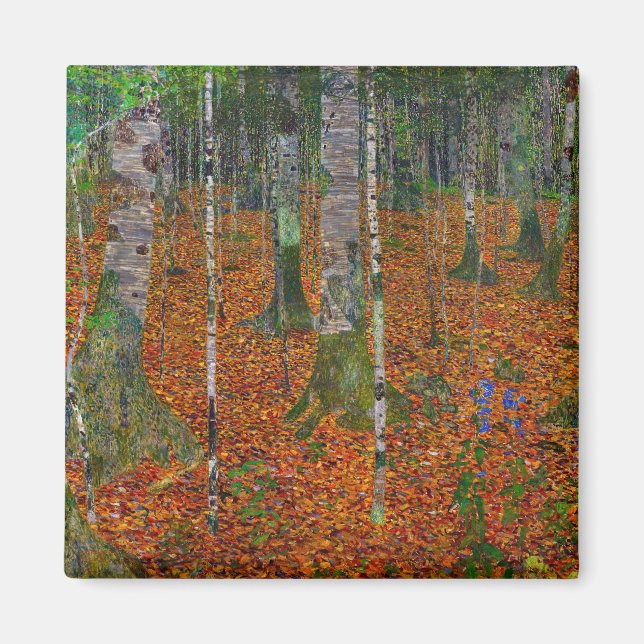 Gustav Klimt - Birch Wood Magnet (Front)