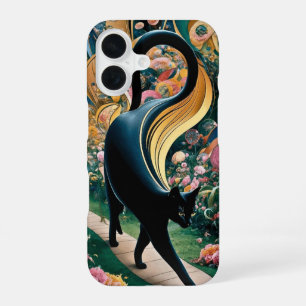 Gustav Klimt Black Cat In a Flower Garden, Cat Art iPhone 16 Case