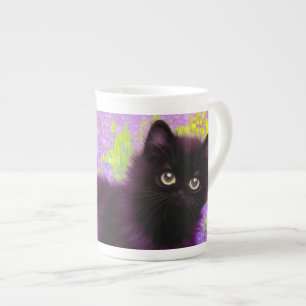 Gustav Klimt Black Kitten Bone China Mug
