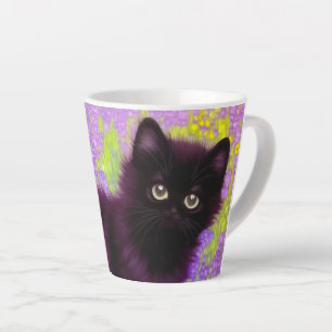 Gustav Klimt Black Kitten Latte Mug