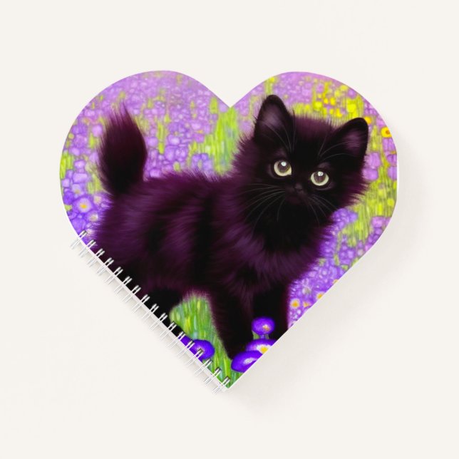Gustav Klimt Black Kitten Notebook (Front)