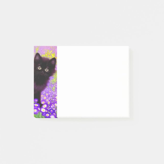 Gustav Klimt Black Kitten Post-it Notes (Front)