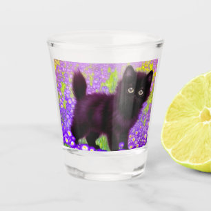 Gustav Klimt Black Kitten Shot Glass