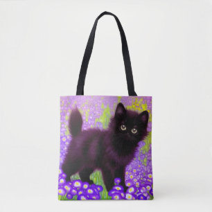 Gustav Klimt Black Kitten Tote Bag
