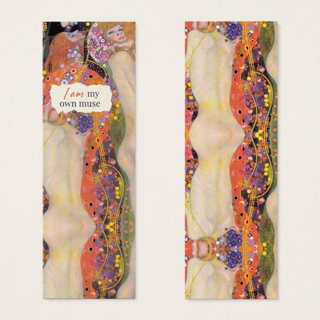 Gustav Klimt Black Orange Peach Bookmarks (Front & Back)