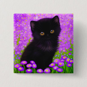 Gustav Klimt Cat 15 Cm Square Badge