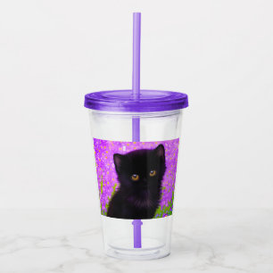 Gustav Klimt Cat Acrylic Tumbler