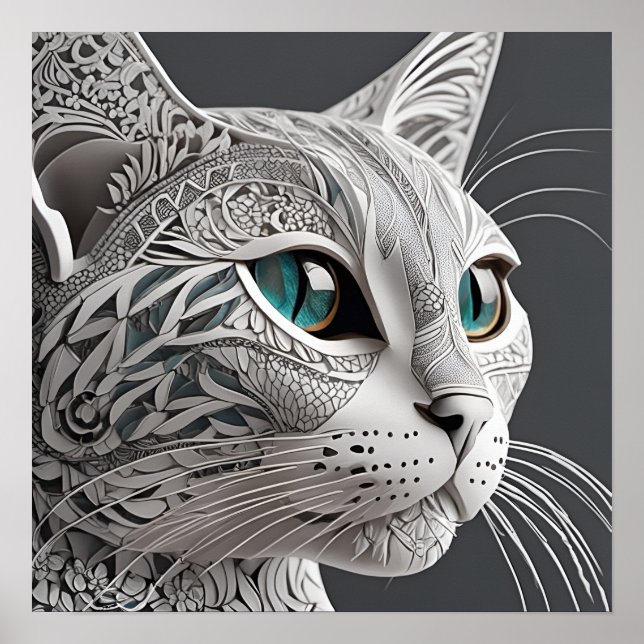 gustav klimt cat art poster (Front)