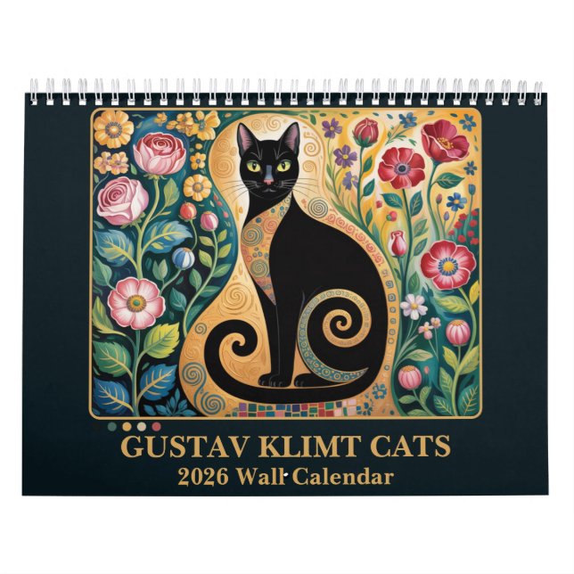 Gustav Klimt Cat | Elegant Art Nouveau Cat 2026 Calendar (Cover)