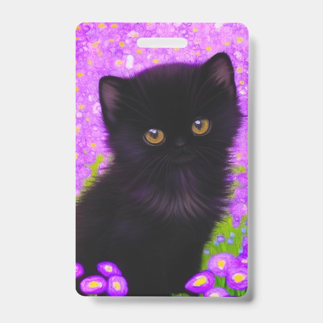 Gustav Klimt Cat ID Badge (Front)