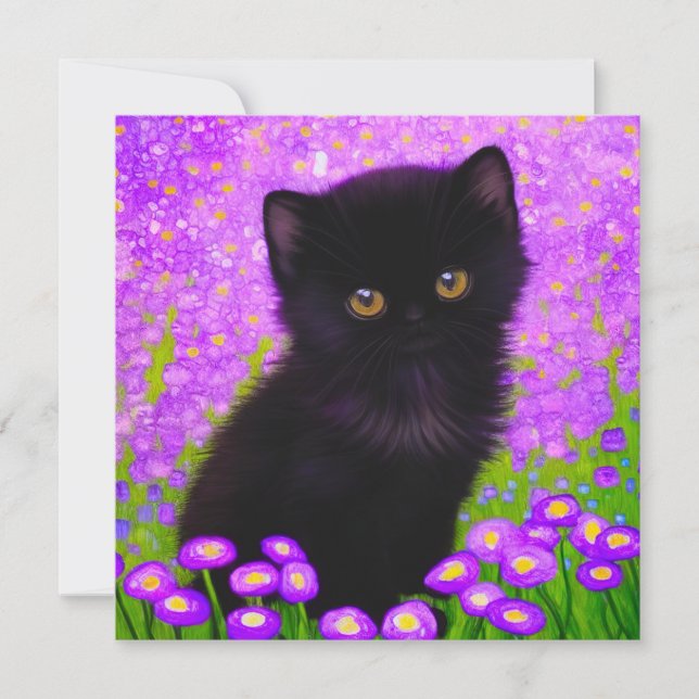 Gustav Klimt Cat Invitation (Front)