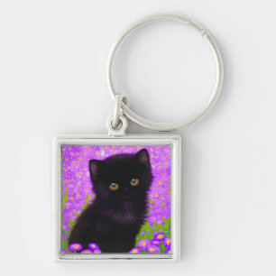 Gustav Klimt Cat Key Ring