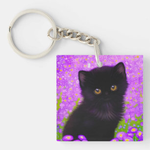 Gustav Klimt Cat Key Ring