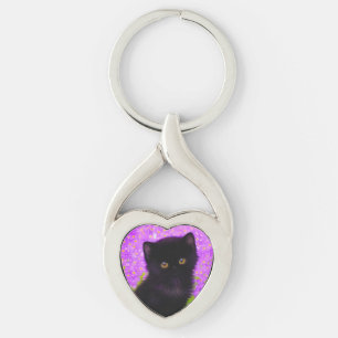 Gustav Klimt Cat Key Ring