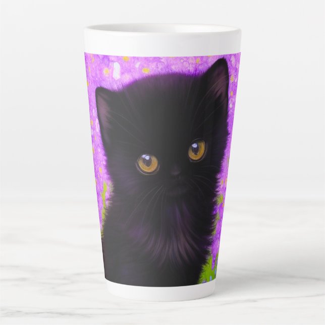 Gustav Klimt Cat Latte Mug (Front)