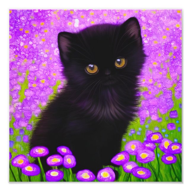 Gustav Klimt Cat Photo Print (Front)