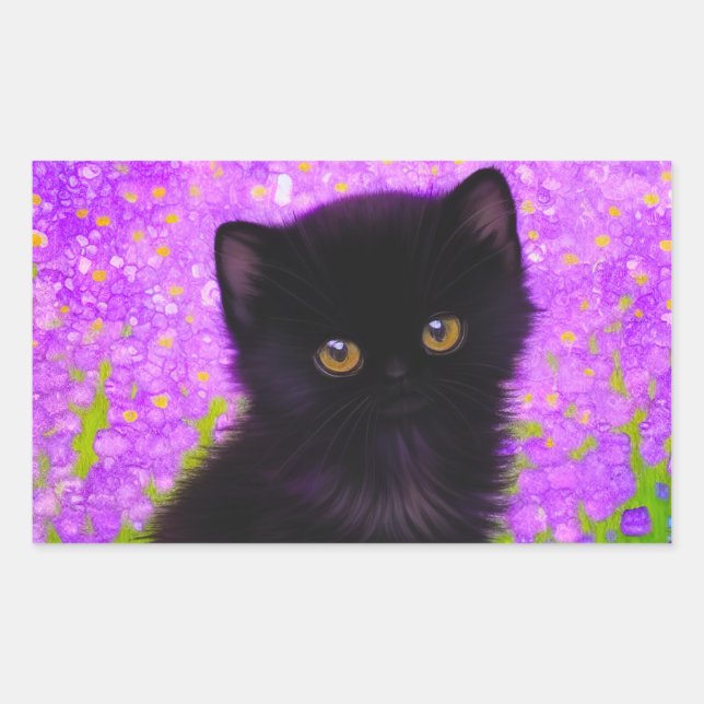 Gustav Klimt Cat Rectangular Sticker (Front)