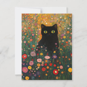 Gustav Klimt Cat Vintage Postcard 
