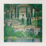 Gustav Klimt - Church in Cassone Jigsaw Puzzle<br><div class="desc">Church in Cassone / Landscape with Cypresses - Gustav Klimt,  Oil on Canvas,  1913</div>