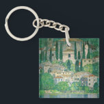 Gustav Klimt - Church in Cassone Key Ring<br><div class="desc">Church in Cassone / Landscape with Cypresses - Gustav Klimt,  Oil on Canvas,  1913</div>