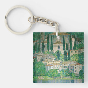 Gustav Klimt - Church in Cassone Key Ring