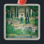 Gustav Klimt - Church in Cassone Metal Ornament<br><div class="desc">Church in Cassone / Landscape with Cypresses - Gustav Klimt,  Oil on Canvas,  1913</div>