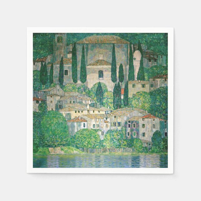 Gustav Klimt - Church in Cassone Napkin (Front)