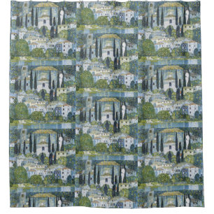  Gustav Klimt Church (Kirche) in Cassone Landscape Shower Curtain