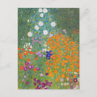 Gustav Klimt Cottage Garden Painting Postcard