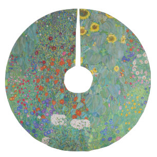 Gustav Klimt - Country Garden with Sunflowers Brushed Polyester Tree Skirt