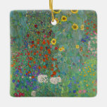 Gustav Klimt - Country Garden with Sunflowers Ceramic Ornament<br><div class="desc">Country Garden with Sunflowers / Farm Garden with Sunflowers - Gustav Klimt in 1905-1906</div>