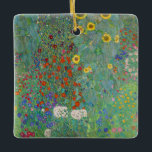 Gustav Klimt - Country Garden with Sunflowers Ceramic Ornament<br><div class="desc">Country Garden with Sunflowers / Farm Garden with Sunflowers - Gustav Klimt in 1905-1906</div>