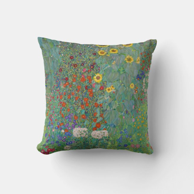 Gustav Klimt - Country Garden with Sunflowers Cushion (Front)
