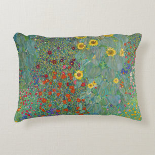 Gustav Klimt - Country Garden with Sunflowers Decorative Cushion