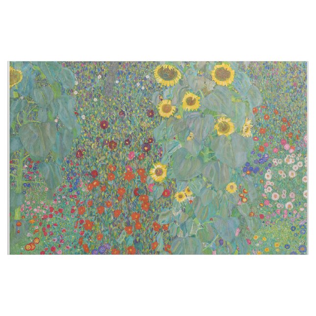 Gustav Klimt - Country Garden with Sunflowers Fabric (Yard)