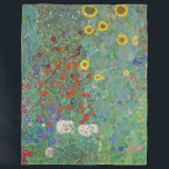Gustav Klimt - Country Garden with Sunflowers Fleece Blanket<br><div class="desc">Country Garden with Sunflowers / Farm Garden with Sunflowers - Gustav Klimt in 1905-1906</div>