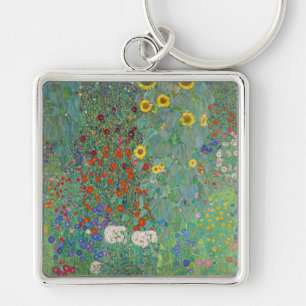 Gustav Klimt - Country Garden with Sunflowers Key Ring