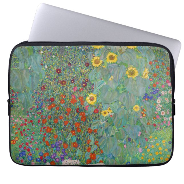 Gustav Klimt - Country Garden with Sunflowers Laptop Sleeve (Front)
