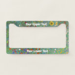 Gustav Klimt - Country Garden with Sunflowers Licence Plate Frame<br><div class="desc">Country Garden with Sunflowers / Farm Garden with Sunflowers - Gustav Klimt in 1905-1906</div>
