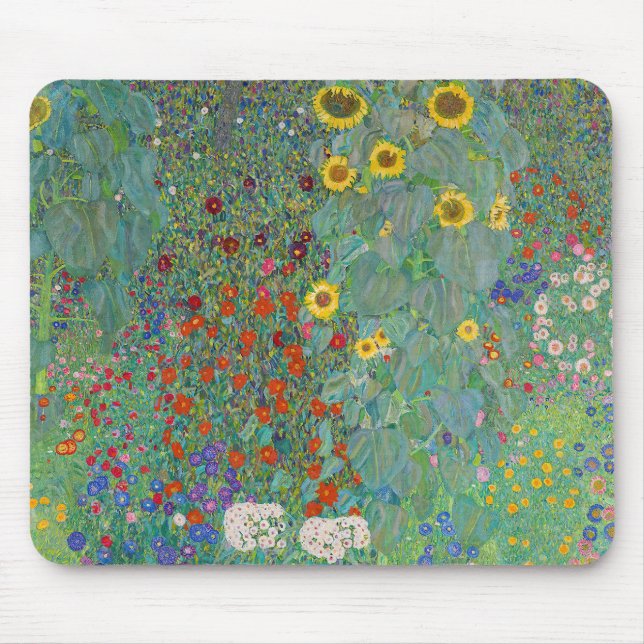Gustav Klimt - Country Garden with Sunflowers Mouse Pad (Front)