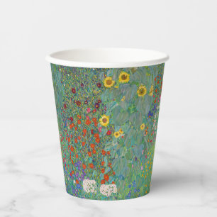 Gustav Klimt - Country Garden with Sunflowers Paper Cups