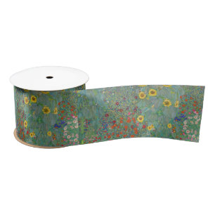 Gustav Klimt - Country Garden with Sunflowers Satin Ribbon