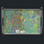 Gustav Klimt - Country Garden with Sunflowers Serving Tray<br><div class="desc">Country Garden with Sunflowers / Farm Garden with Sunflowers - Gustav Klimt in 1905-1906</div>