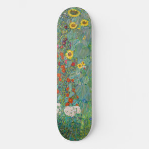 Gustav Klimt - Country Garden with Sunflowers Skateboard