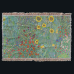 Gustav Klimt - Country Garden with Sunflowers Throw Blanket<br><div class="desc">Country Garden with Sunflowers / Farm Garden with Sunflowers - Gustav Klimt in 1905-1906</div>
