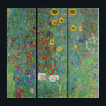 Gustav Klimt - Country Garden with Sunflowers Triptych<br><div class="desc">Country Garden with Sunflowers / Farm Garden with Sunflowers - Gustav Klimt in 1905-1906</div>