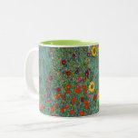 Gustav Klimt - Country Garden with Sunflowers Two-Tone Coffee Mug<br><div class="desc">Country Garden with Sunflowers / Farm Garden with Sunflowers - Gustav Klimt in 1905-1906</div>